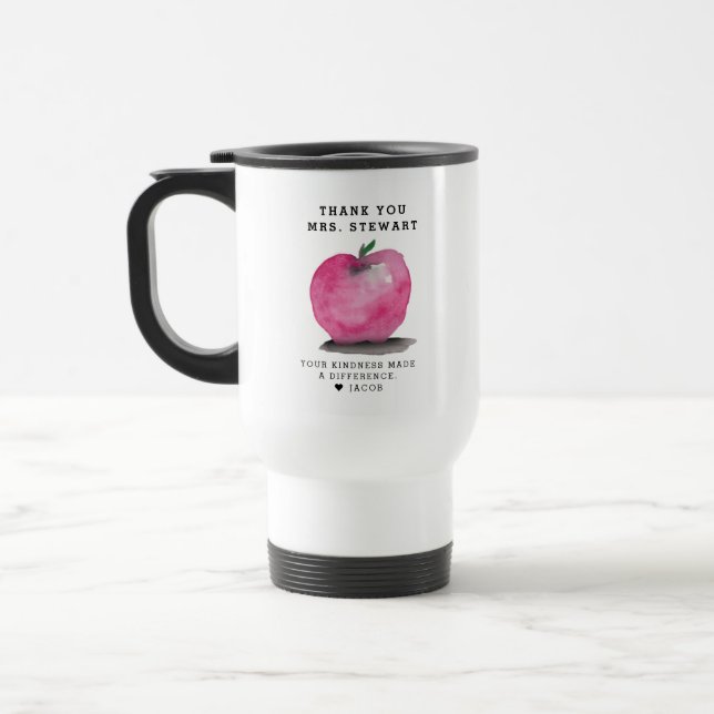 Anpassat Namn Äpple Personlig Lärar Tacksamhetspre Resemugg (Vänster)