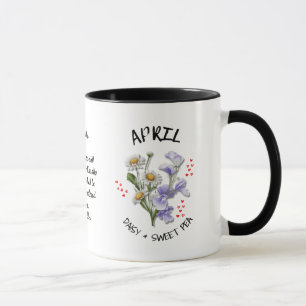 Anpassat namn APRIL Birth Month Flower Christian Mugg