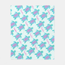 Anpassat namn aqua fleecefilt