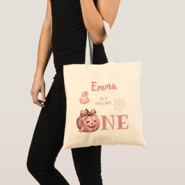 Anpassat Namn är en Kuslig Rosa Halloween Tygkasse