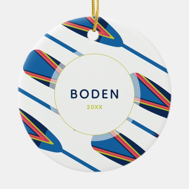 Anpassat namn är en modern jul julgransprydnad keramik (Framsidan)