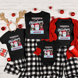 Anpassat namn Årets matchande jultomtfamiljens jul T Shirt