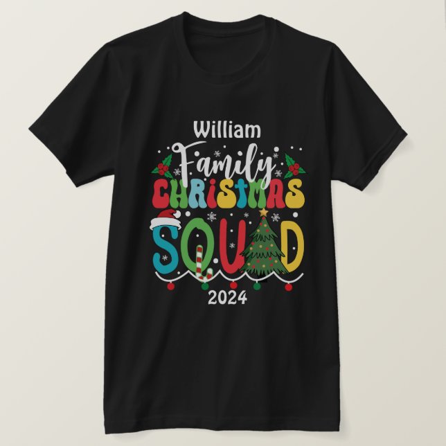 Anpassat namn Årets matchning i julfamiljen T Shirt (Design framsida)