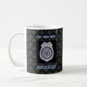 Anpassat namn, årsdag med polisavdelningen kaffemugg