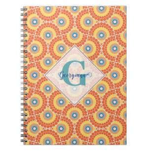 Anpassat namn Art Deco Aegean Summer Radiant Manda Anteckningsbok
