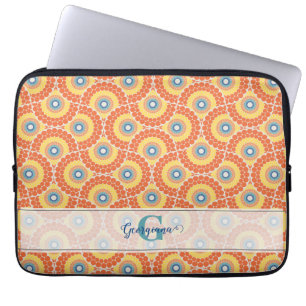 Anpassat namn Art Deco Aegean Summer Radiant Manda Laptop Fodral