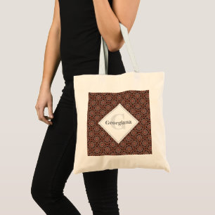 Anpassat namn Art Deco Safari Sunset Boho Mandala Tygkasse