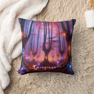 Anpassat namn Autumnal Enchanted Whimsigoth Forest Kudde