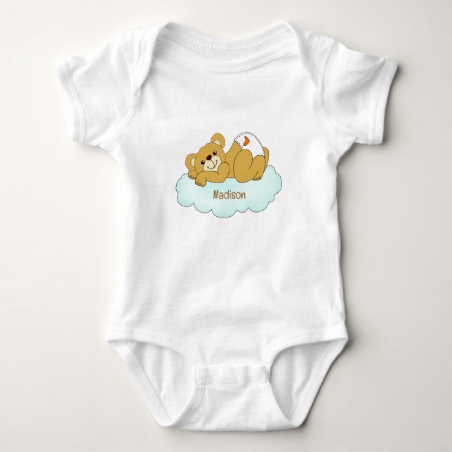 Anpassat namn Baby Bear Teddy T Shirt (Framsida)