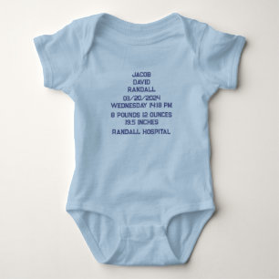 Anpassat namn Baby Birth Stats Announcement Jersey T Shirt