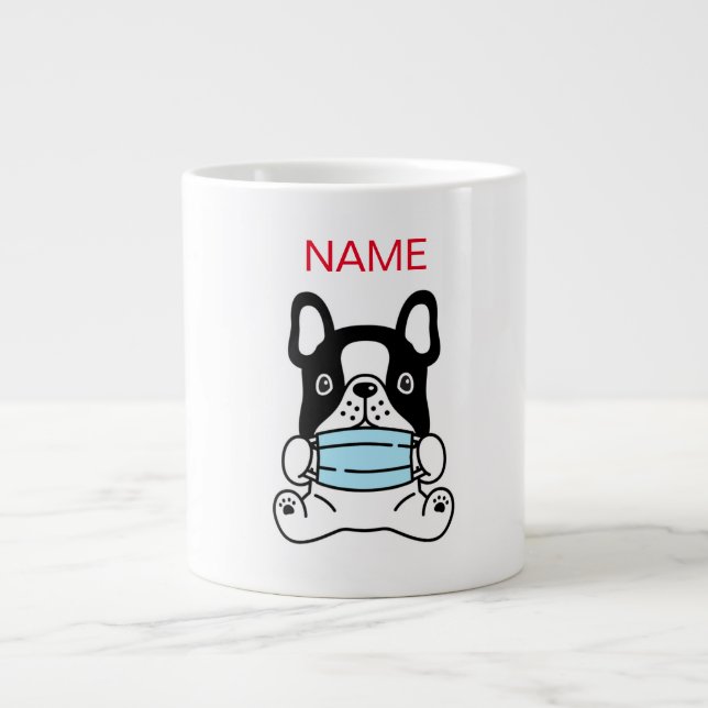 ANPASSAT NAMN BABY BULLDOG MED MASK SPECIALTY MUGG JUMBO MUGG (Framsidan)