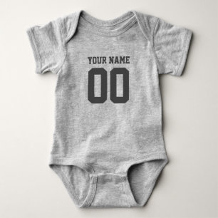Anpassat namn Baby Football Jersey Bodykostym T-shirt