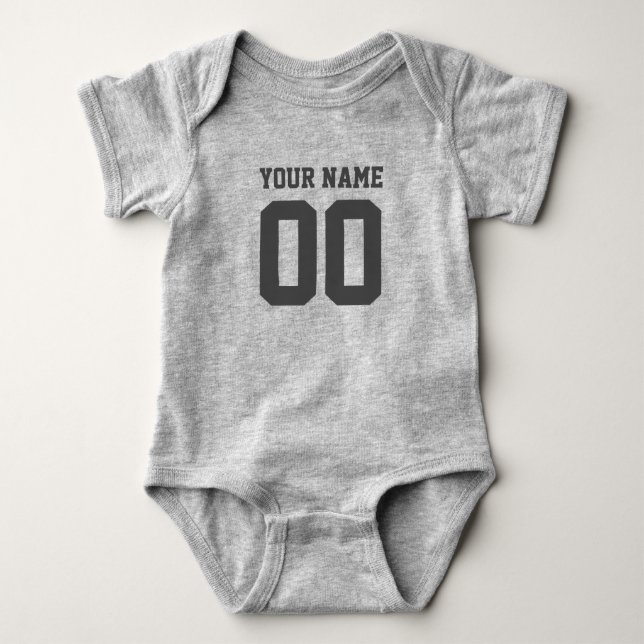 Anpassat namn Baby Football Jersey Bodykostym T-shirt (Framsida)