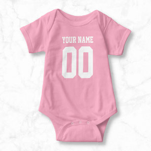 Anpassat namn Baby Football Jersey Bodykostym T Shirt
