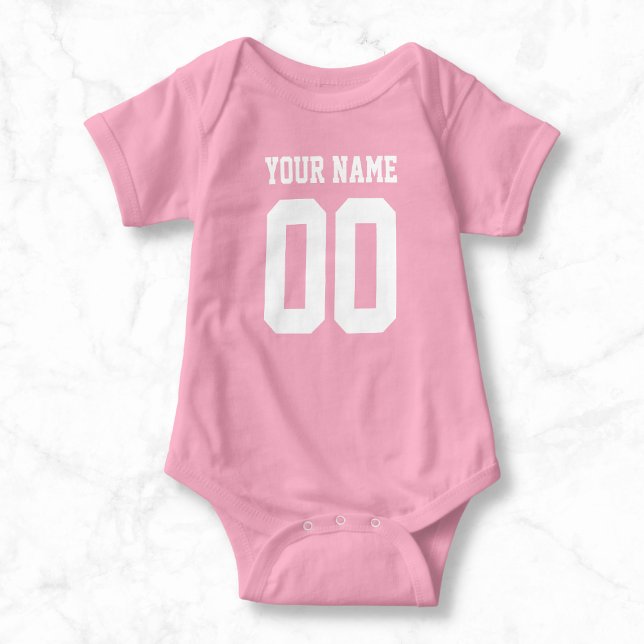 Anpassat namn Baby Football Jersey Bodykostym T Shirt (Skapare uppladdad)