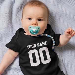 Anpassat namn Baby Football Jersey Bodykostym Tee Shirt