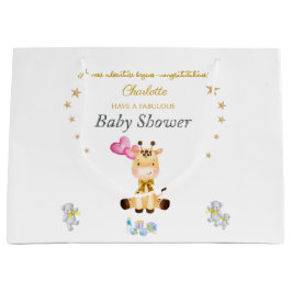 Anpassat Namn Baby Giraff ballonger Baby Shower