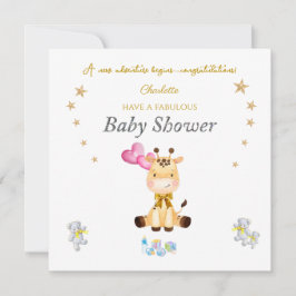 Anpassat Namn Baby Giraff ballonger Baby Shower