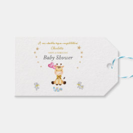 Anpassat Namn Baby Giraff ballonger Baby Shower Presentetikett