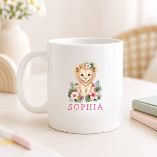 Anpassat Namn Baby Lion Safari Djungel Kaffemugg