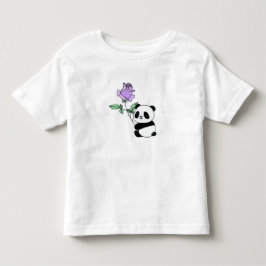 Anpassat Namn Baby Panda med Lila Ros T Shirt
