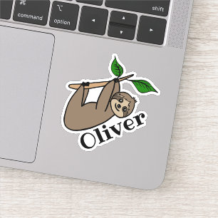 Anpassat namn Baby Sloth Cute Animal Klistermärken