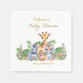 Anpassat namn Baby Zebra, Giraffe och Tiger Napkin Pappersservett