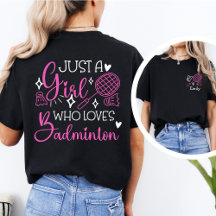 Anpassat Namn Badminton Flicka Dubbelsidig Rosa