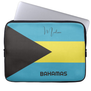 Anpassat namn Bahamas-Flagga Laptop Fodral