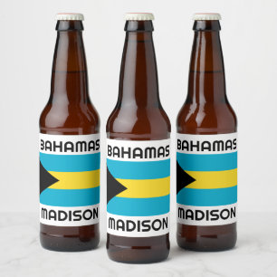 Anpassat namn Bahamas-Flagga Ölflaska Etikett