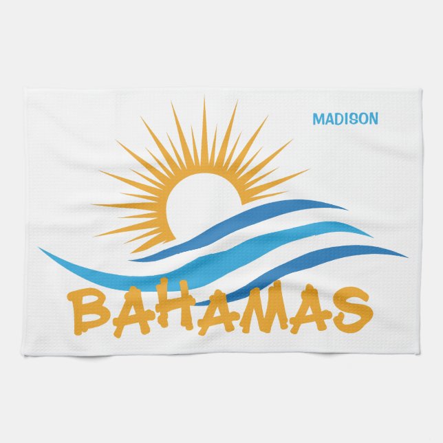 Anpassat namn Bahamas Kökshandduk (Horisontell)