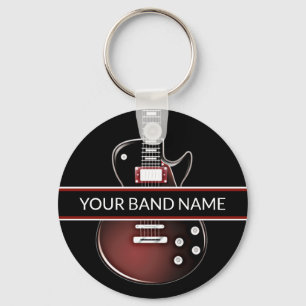 Anpassat namn Band Guitar Sten & Roll Musician Mus Nyckelring