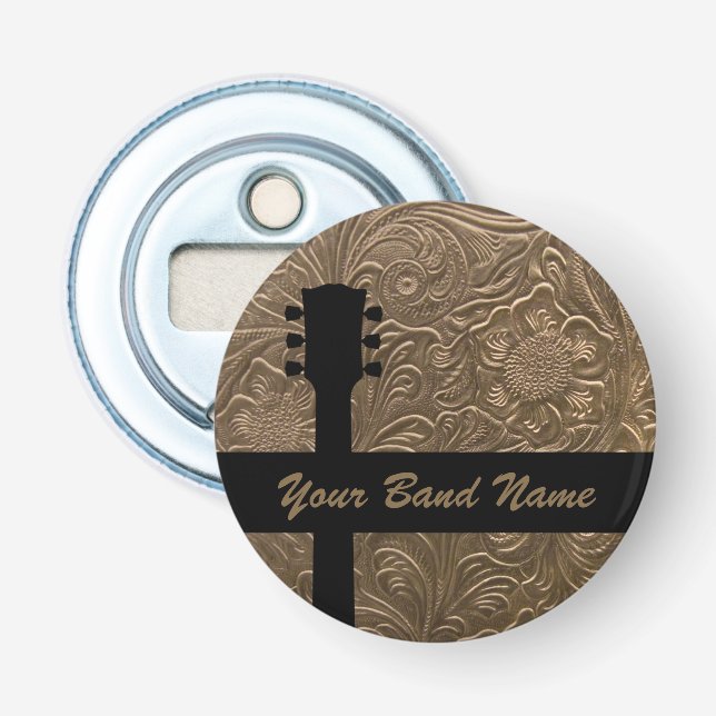 Anpassat namn Band Merch Sten Guitar Land Music Flasköppnare (Framsidan)