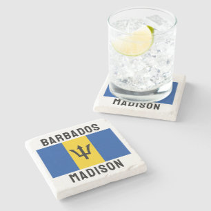 Anpassat namn Barbados-Flagga Stenunderlägg