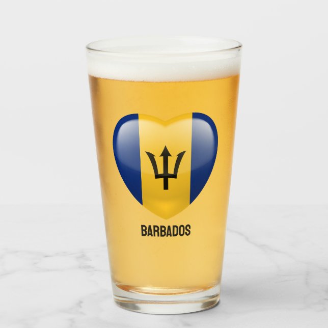 Anpassat namn Barbados Kärlek Glaskopp (Framsida fylld)