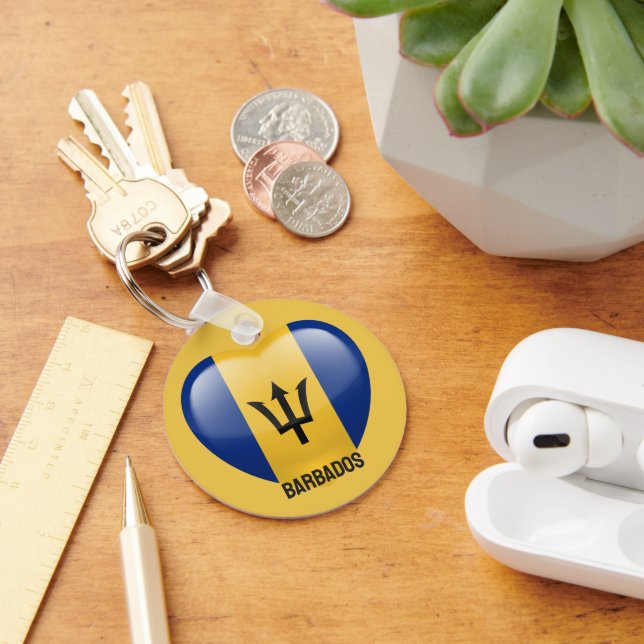 Anpassat namn Barbados Kärlek Nyckelring (Skrivbord)