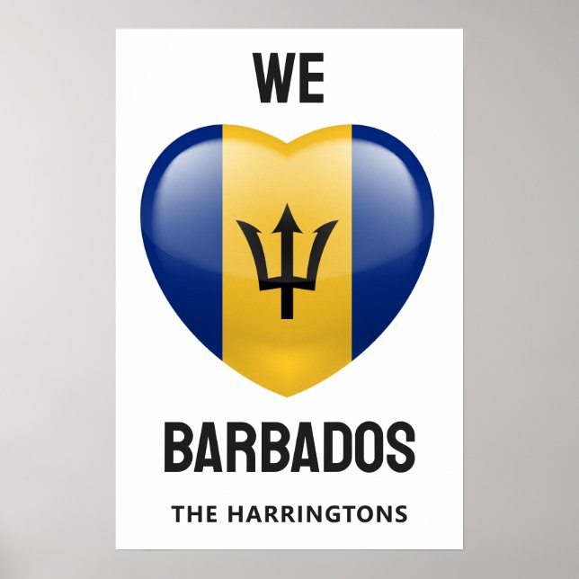 Anpassat namn Barbados Kärlek Poster (Framsidan)