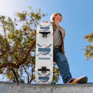 Anpassat namn Baseball Mini Skateboard Bräda 18,5 Cm