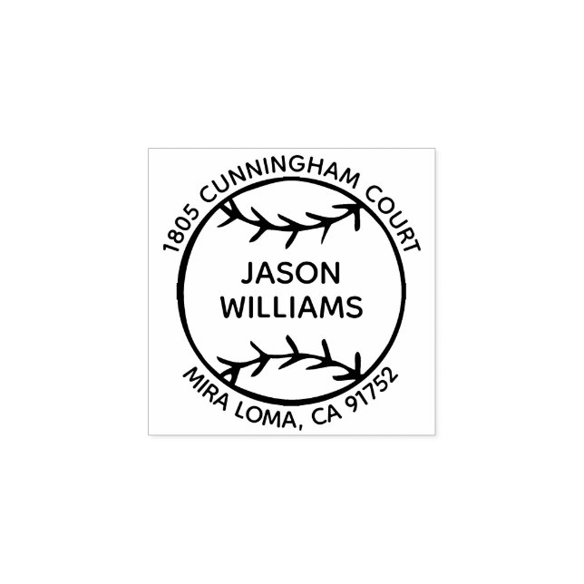 Anpassat namn Baseball Returadress Frimärke Stämpel (Tryck)