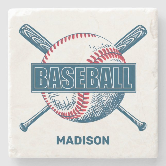 Anpassat namn Baseball Stenunderlägg (Framsidan)