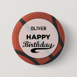Anpassat namn Basketball Birthday Large Grunge Bol Knapp