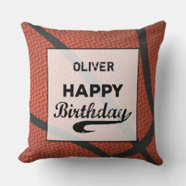 Anpassat namn Basketball Birthday Large Grunge Bol Kudde