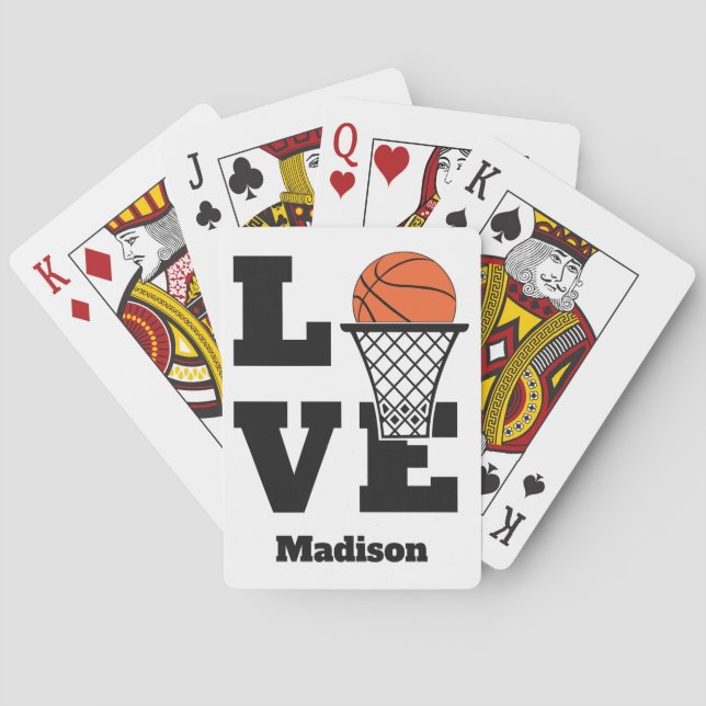 Anpassat namn Basketball Kärlek Casinokort (Baksidan)