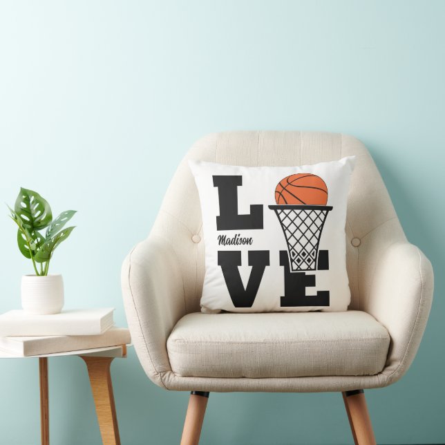 Anpassat namn Basketball Kärlek Kudde (Stol)