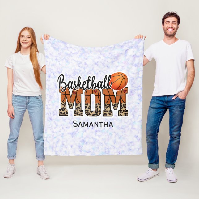 Anpassat namn Basketball Mamma | MORS DAG Fleecefilt (På plats)