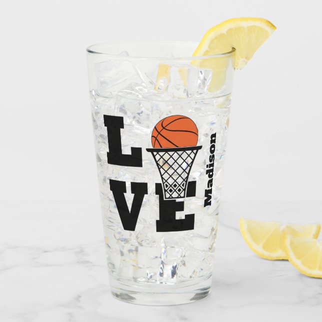 Anpassat Namn Basketkärlek Glaskopp (Bakside Is)