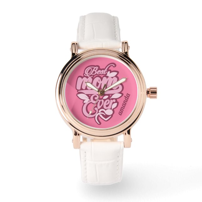 Anpassat namn "Bästa Mamma någonsin" Armbandsur (Framsida)