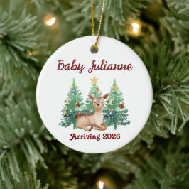 Anpassat namn Bebis Annonsering Hjort Jul Julgransprydnad Keramik