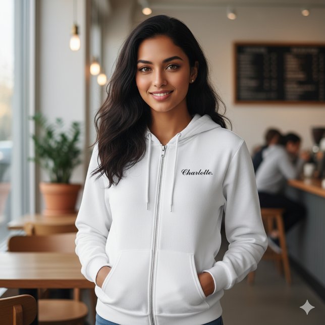 Anpassat namn Bella Canvas Zip Hoodie för henne T Shirt (Skapare uppladdad)