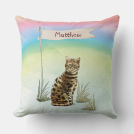 Anpassat namn Bengal Cat Pet Kudde